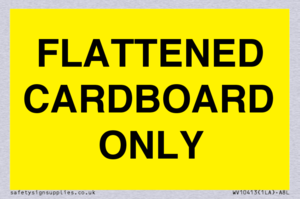 FLATTENED CARDBOARD ONLY